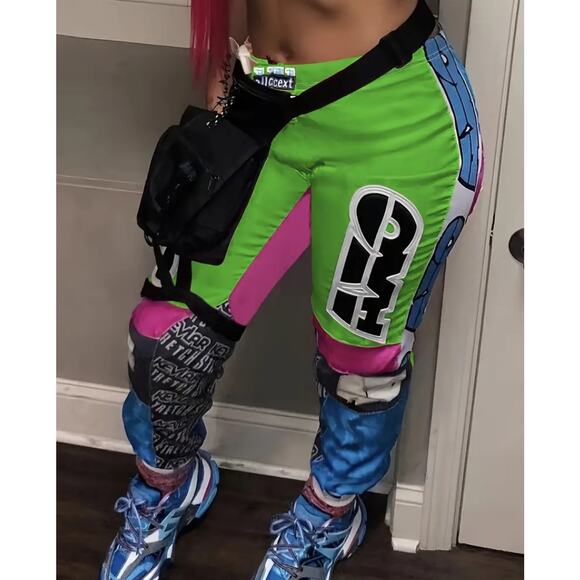 AXO Color Block Print Viral Joggers, Elastic Waist size M - Picture 5 of 5